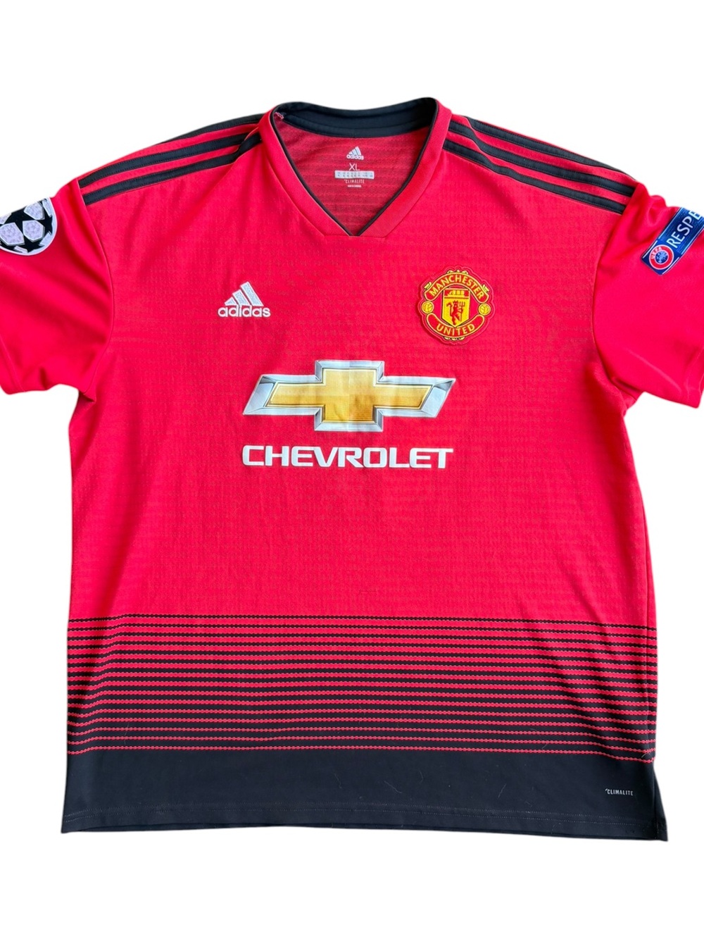 2018-19 Manchester United Paul Pogba #6 Adidas UCL Home Football Jersey Size: XL
